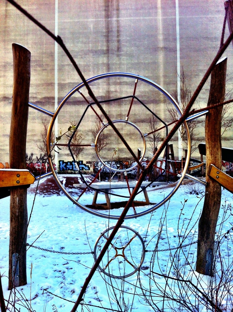 Berlin playground in winter